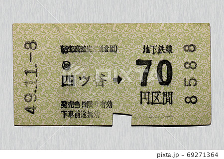 【軟券】乗車券　地下鉄　四谷から70円区間 69271364