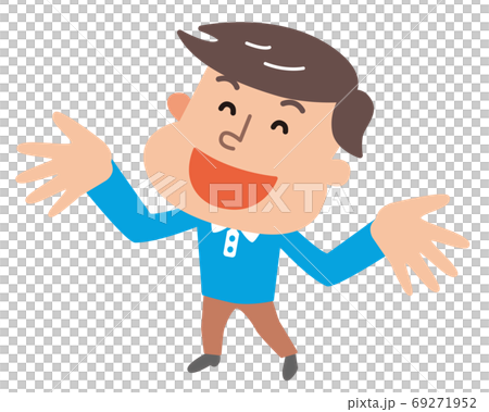 歡迎姿勢男插畫 69271952