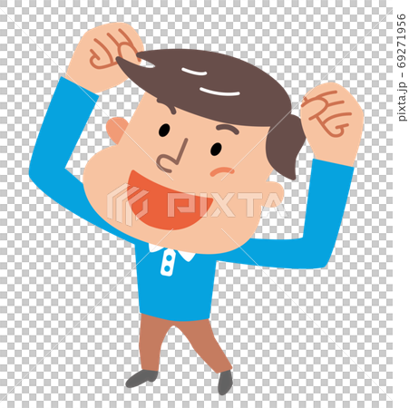ガッツポーズ 男性 イラストのイラスト素材