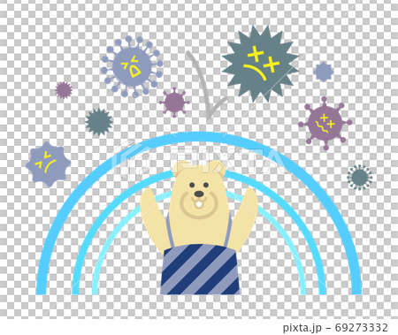 ウイルス・バイ菌に強いシロクマ主夫のイラストイメージ 69273332