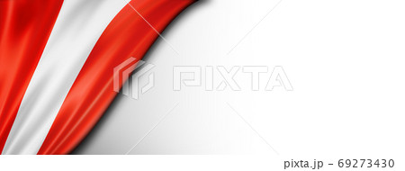 peruvian flag isolated on white banner 69273430