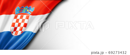 Croatian flag isolated on white banner 69273432