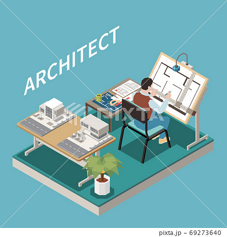 Architect At Work Composition 69273640