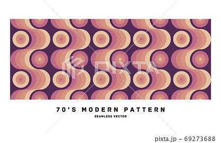 70年代 レトロモダンなシームレスパターン素材 ベクターイラスト 70年代 レトロモダンなシームレスパターン素材 ベクターイラスト 69273688