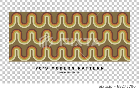 70年代 レトロモダンなシームレスパターン素材 ベクターイラスト 69273790