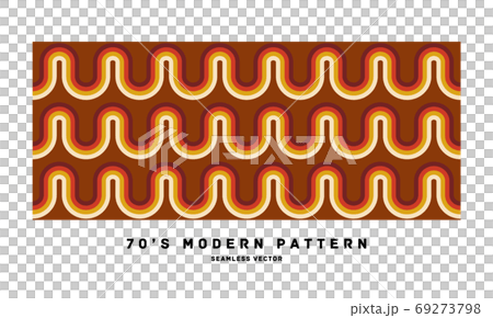 70年代 レトロモダンなシームレスパターン素材 ベクターイラストのイラスト素材