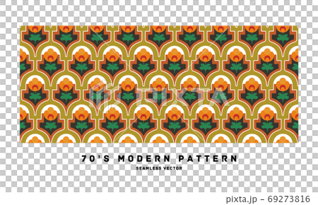 70年代 レトロモダンなシームレスパターン素材 ベクターイラスト 69273816