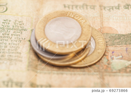 Indian Currency Rupee Notes and Coins 69273866