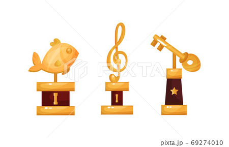 Golden Awards and Trophy of Different Shapes Vector Set Golden Awards and Trophy of Different Shapes Vector Set 69274010