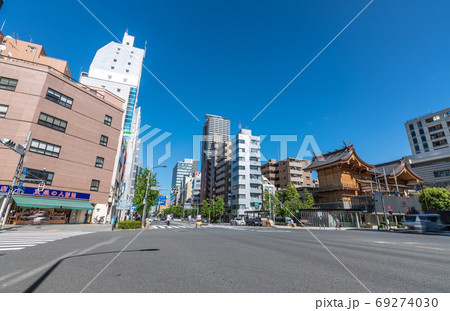 日本の東京都市景観　水天宮などを望む 69274030
