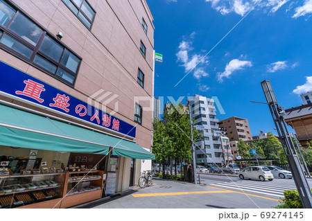 日本の東京都市景観　水天宮前などを望む（右奥に水天宮） 69274145