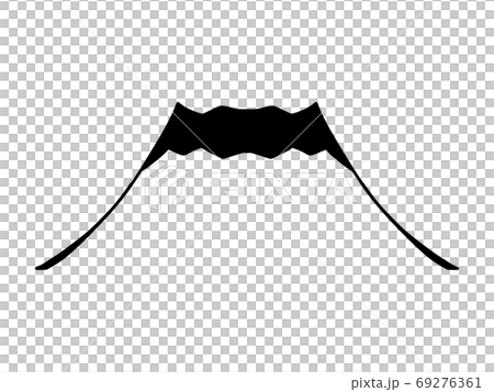 シルエットデザイン風 大型山 白背景 のイラスト素材