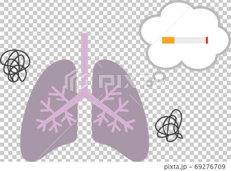 タバコと肺のイラストのイラスト素材