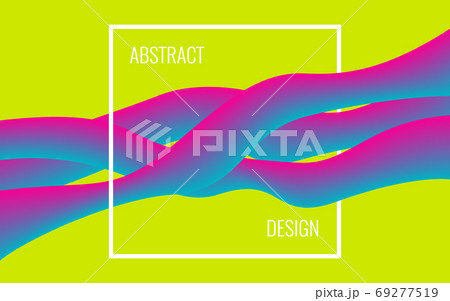 Abstract modern poster. Colorful liquid shapes in frame. Trendy concept on green background. Bright design. Dynamic effect for website or presentation. Vector illustration 69277519