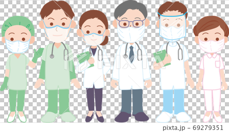 感染防止マスクをした医療従事者 感染防止マスクをした医療従事者 69279351
