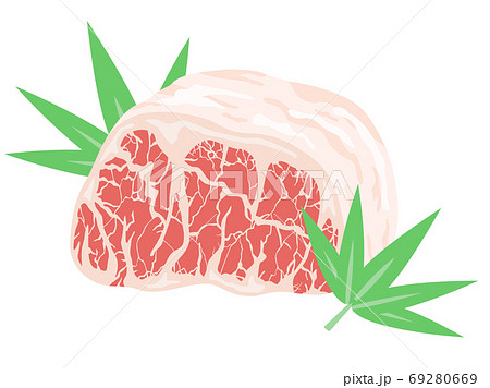 高級霜降りのブロック肉のイラストのイラスト素材