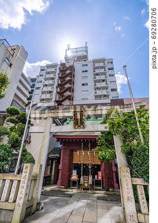 日本の東京都市景観　日本橋七福神の笠間稲荷神社（寿老神）＝中央区日本橋浜町 69280706