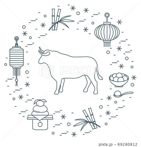 New Year Ox Bull symbol 2021 Chinese calendar 69280812