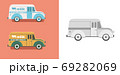 Vintage old divko style delivery truck. Retro transport vector illustration. 69282069