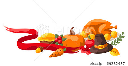 Happy Thanksgiving Day decoration. 69282487