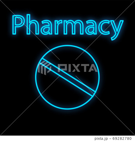 Bright luminous blue medical digital neon sign 69282780