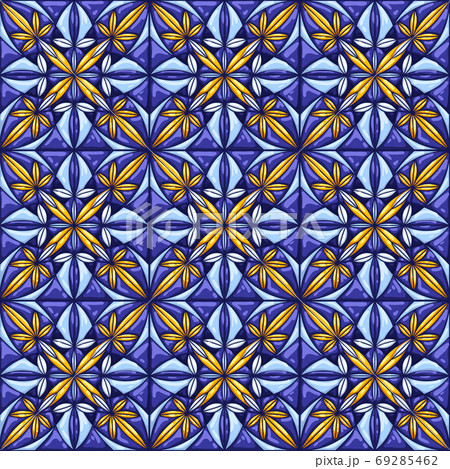 Ceramic tile pattern. Decorative abstract background. Traditional ornate mexican talavera, portuguese azulejo or spanish majolica 69285462