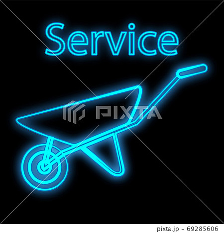 Bright glowing blue construction industrial 69285606