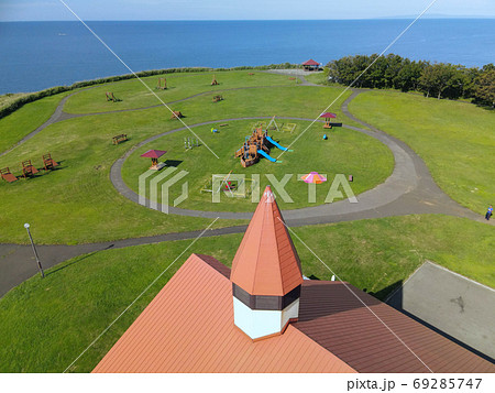 北海道乙部町の元和台海浜公園を空撮 69285747