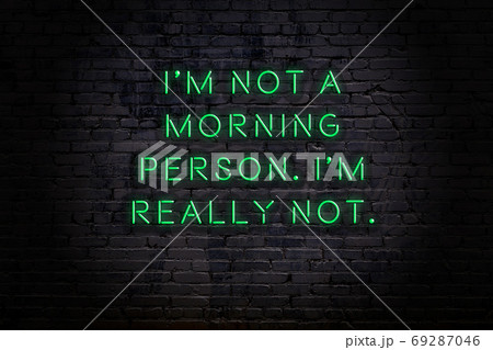 Wise quote. Neon inscription against brick wall 69287046