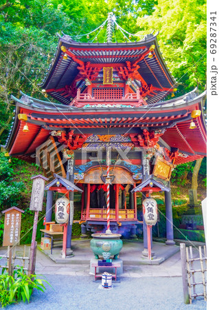 水澤観世音の六角堂（伊香保温泉）【群馬県渋川市】の写真素材