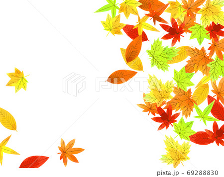 舞い散る落ち葉のイラスト背景のイラスト素材 69