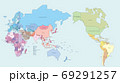 簡略化した世界地図　英文字国名入り　国別 69291257