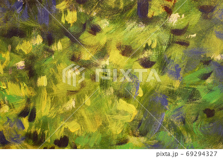 Art background green yellow colors artistic splashes painting. 69294327