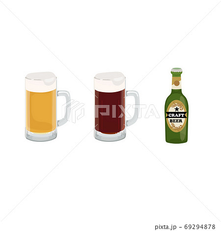 ビール 黒ビール ジョッキ クラフトビールのイラスト ビール 黒ビール ジョッキ クラフトビールのイラスト 69294878