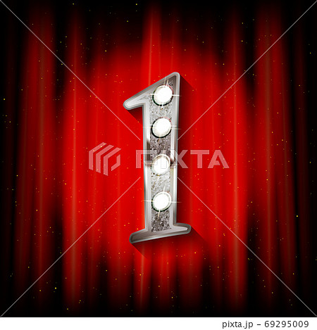 1 silver number vector 69295009