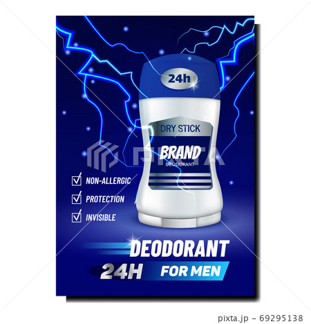 Dry Stick Deodorant For Men Promo Poster Vector 69295138