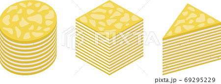 丸と四角と三角のミルクレープ 69295229