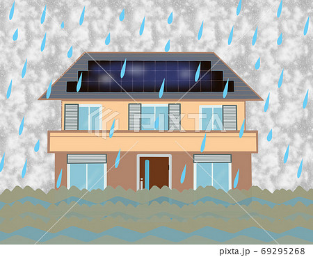住宅の浸水被害(土砂災害)イメージ 住宅の浸水被害(土砂災害)イメージ 69295268