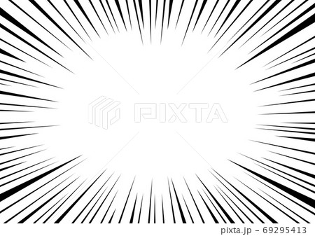 漫画でよく使われるシンプルな集中線のイラスト素材