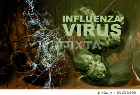 Illustration of Influenza Virus cells 69296369