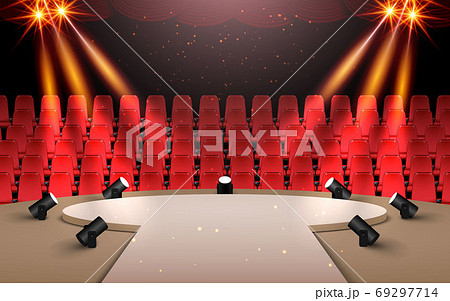 spotlight on the stage in the hall 69297714