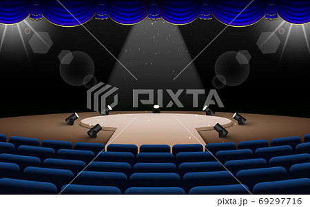 spotlight on the stage in the hall 69297716