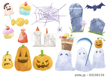 かわいいタッチのハロウィンのセット 69298156