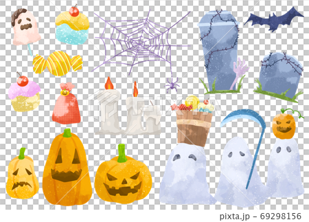 かわいいタッチのハロウィンのセット 69298156