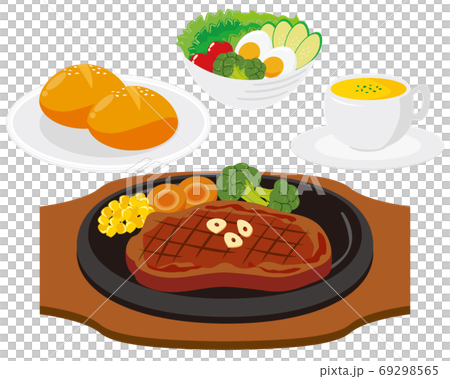 焼いたビーフステーキのベクターイラスト 69298565
