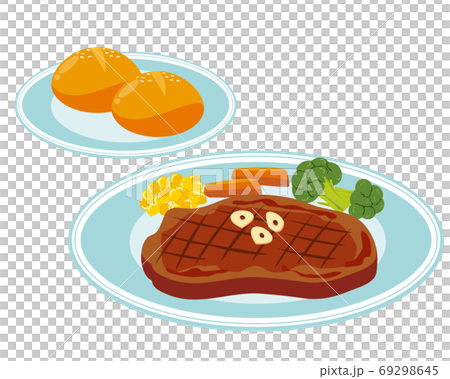 焼いたビーフステーキのベクターイラスト 69298645