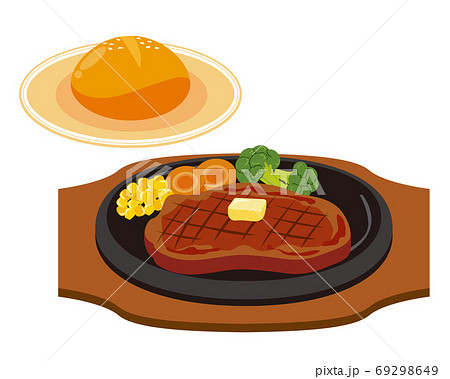 焼いたビーフステーキのベクターイラスト 焼いたビーフステーキのベクターイラスト 69298649