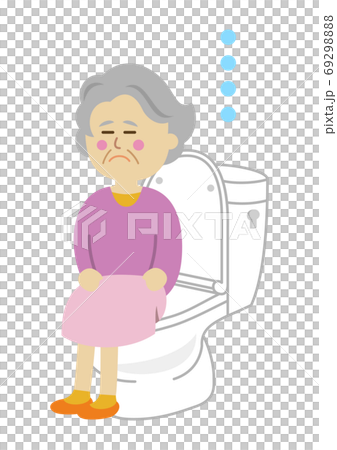 Illustration image of elderly people with constipation and pain Illustration image of elderly people with constipation and pain 69298888