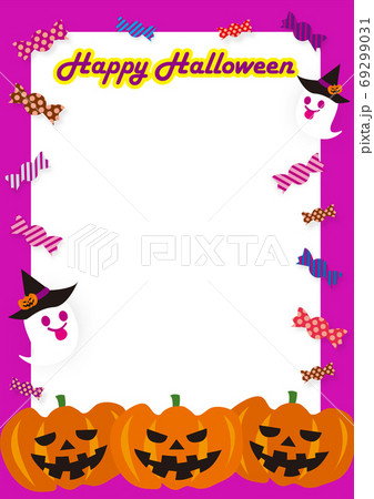 ハロウィン　背景　カード素材　イラスト＿04 69299031