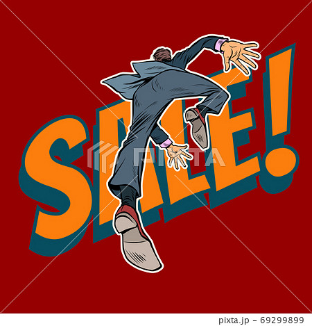 a man runs to a sale 69299899